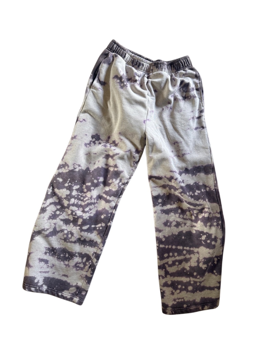 Custom tie dye Women’s wide leg fleece lined sweatpants  pants women’s Sz large
